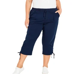 Plus High Rise Drawstring Capri Pants