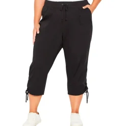 Plus High Rise Drawstring Capri Pants