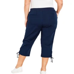 Plus High Rise Drawstring Capri Pants