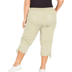 Plus High Rise Drawstring Capri Pants