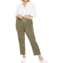 Plus High Rise Frayed Hem Ankle Pants