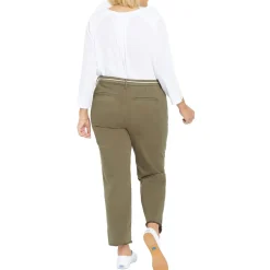 Plus High Rise Frayed Hem Ankle Pants