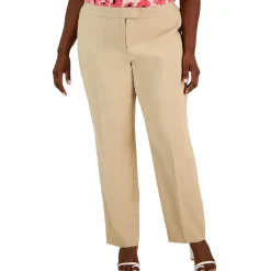 Plus High Rise Khaki Straight Leg Pants
