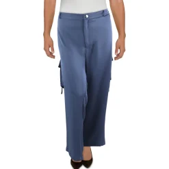 Plus High Rise Solid Cargo Pants