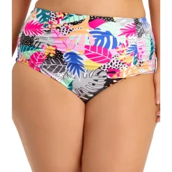 Plus High Waist Printed Swim Bottom Separates