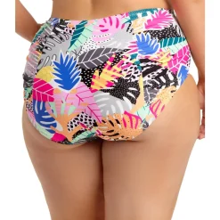 Plus High Waist Printed Swim Bottom Separates