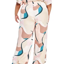 Plus High-Rise Printed Wide Leg Pants