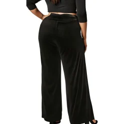 Plus High-Rise Velvet Wide Leg Pants