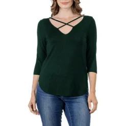 Plus Hi-Low Lace Up Pullover Top