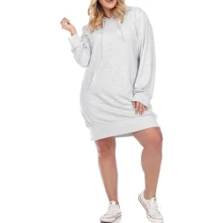 Plus Hooded Mini Sweatshirt Dress