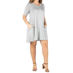 Plus Jewel Neck Mini T-Shirt Dress