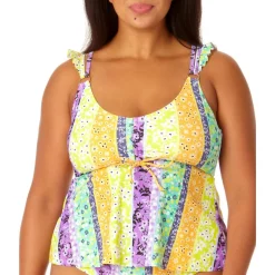 Plus Juniors Printed Tankini Swim Top