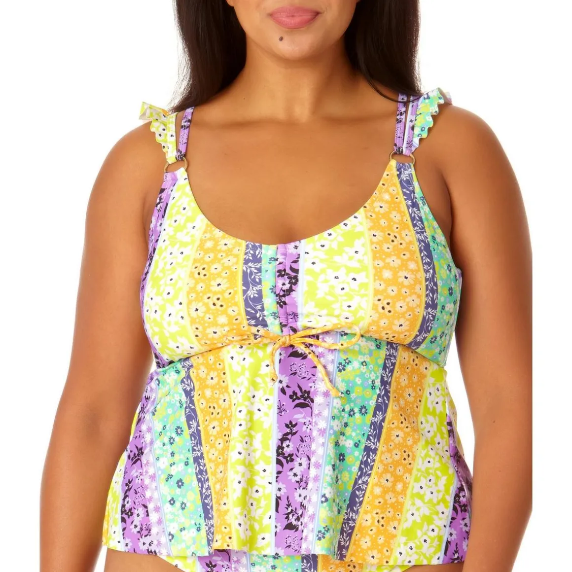 Plus Juniors Printed Tankini Swim Top