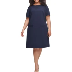 Plus Keyhole Short Shift Dress