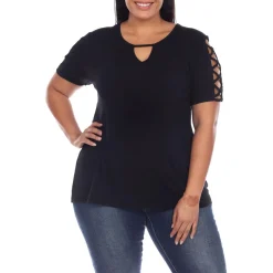 Plus Knit Cut-Out Blouse