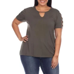 Plus Knit Cut-Out Blouse