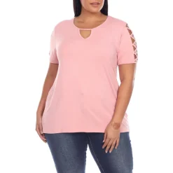 Plus Knit Cut-Out Blouse