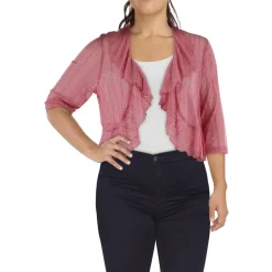 Plus Knit Lace Cardigan Sweater