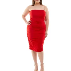 Plus Knit Rushed Bodycon Dress