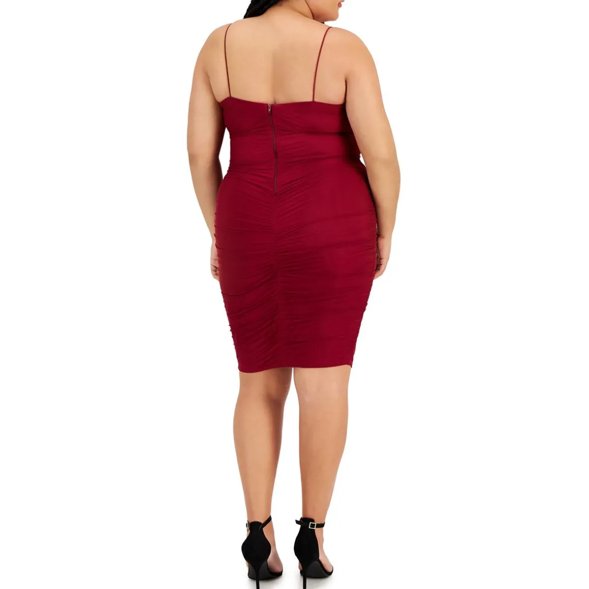 Plus Knit Rushed Bodycon Dress