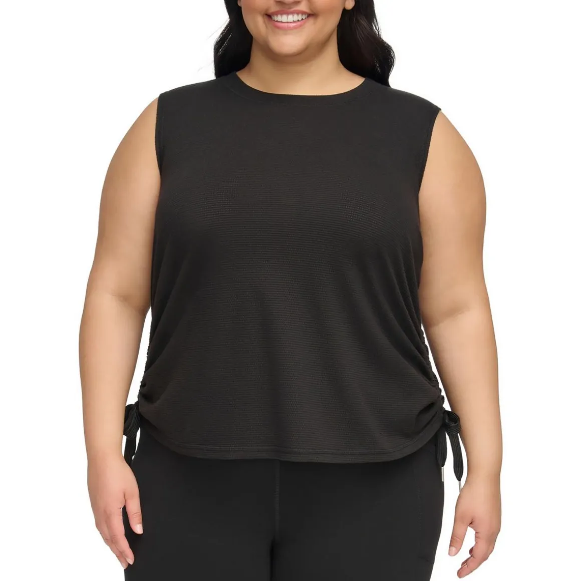 Plus Knit Shirred Pullover Top