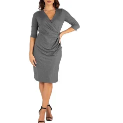 Plus Knit Surplice Shift Dress