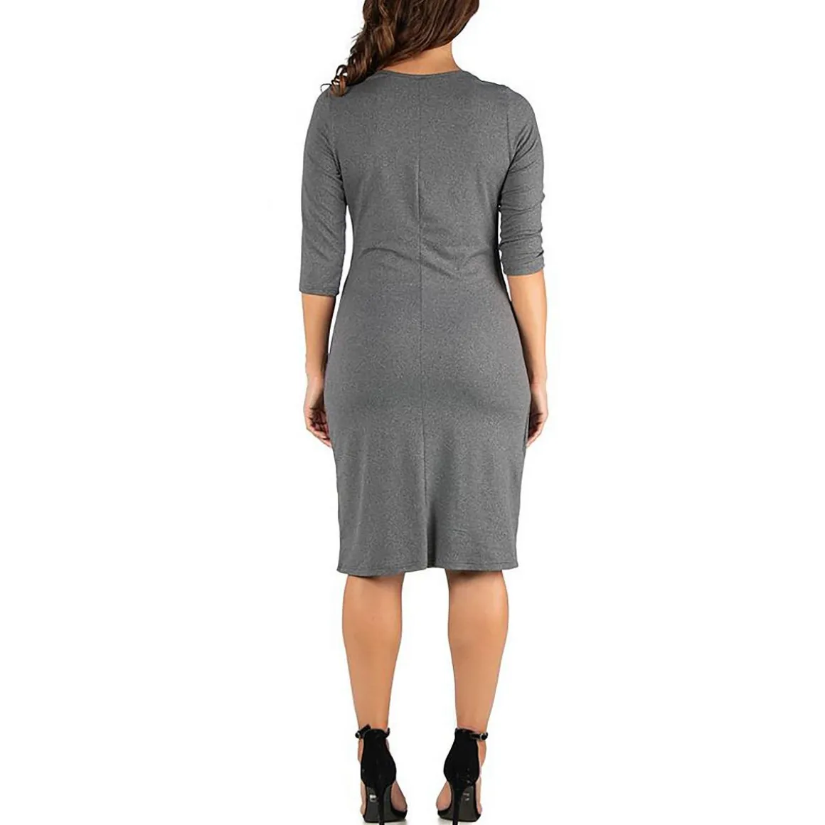 Plus Knit Surplice Shift Dress