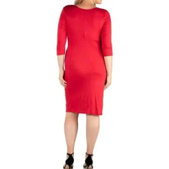 Plus Knit Surplice Shift Dress