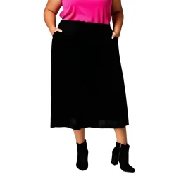 Plus Knit Textured A-Line Skirt