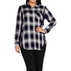 Plus Kylee Plaid Button-Down Top