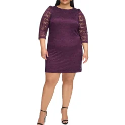 Plus Lace Above Knee Evening Dress