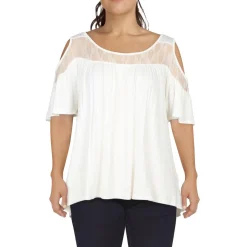 Plus Lace Trim Pullover Top