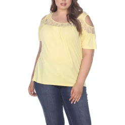 Plus Lace Trim Pullover Top