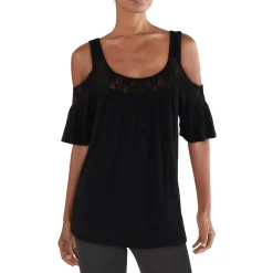 Plus Lace Trim Pullover Top