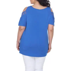 Plus Lace Trim Pullover Top