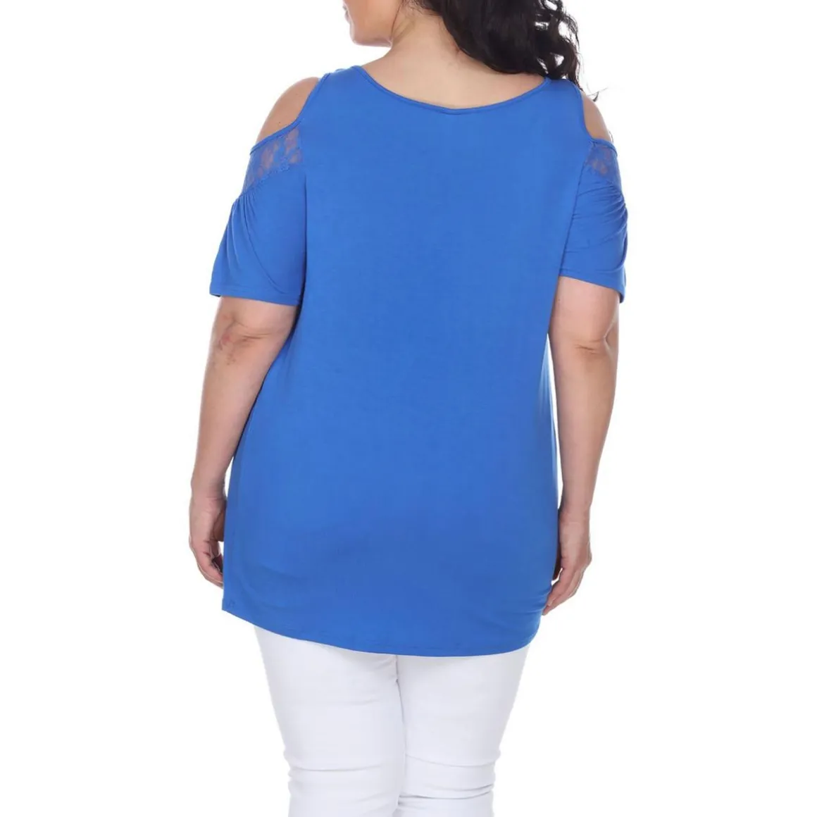 Plus Lace Trim Pullover Top