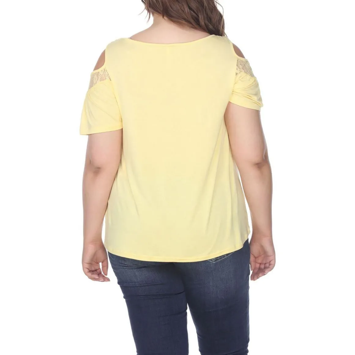 Plus Lace Trim Pullover Top