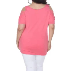 Plus Lace Trim Pullover Top