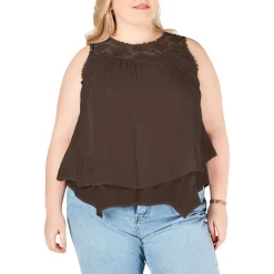 Plus Lace Yoke Blouse