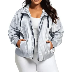 Plus Logo Nylon Windbreaker Jacket