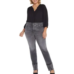 Plus Marilyn Faded High Waist Straight Leg Jeans