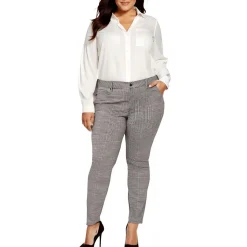 Plus Marilyn Plaid Straight Leg Pants
