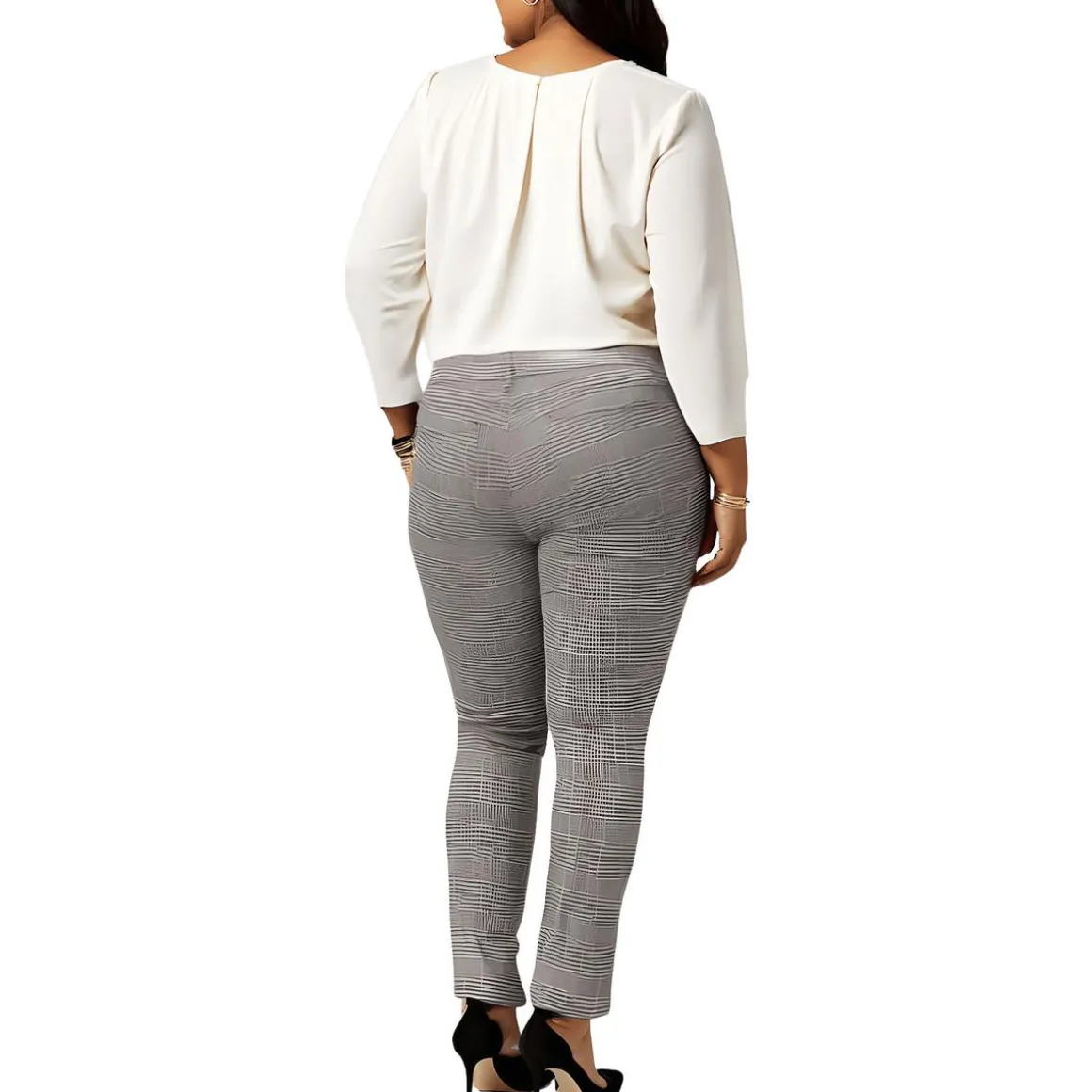 Plus Marilyn Plaid Straight Leg Pants