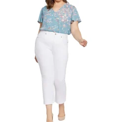 Plus Marilyn Raw Hem Denim Straight Leg Jeans