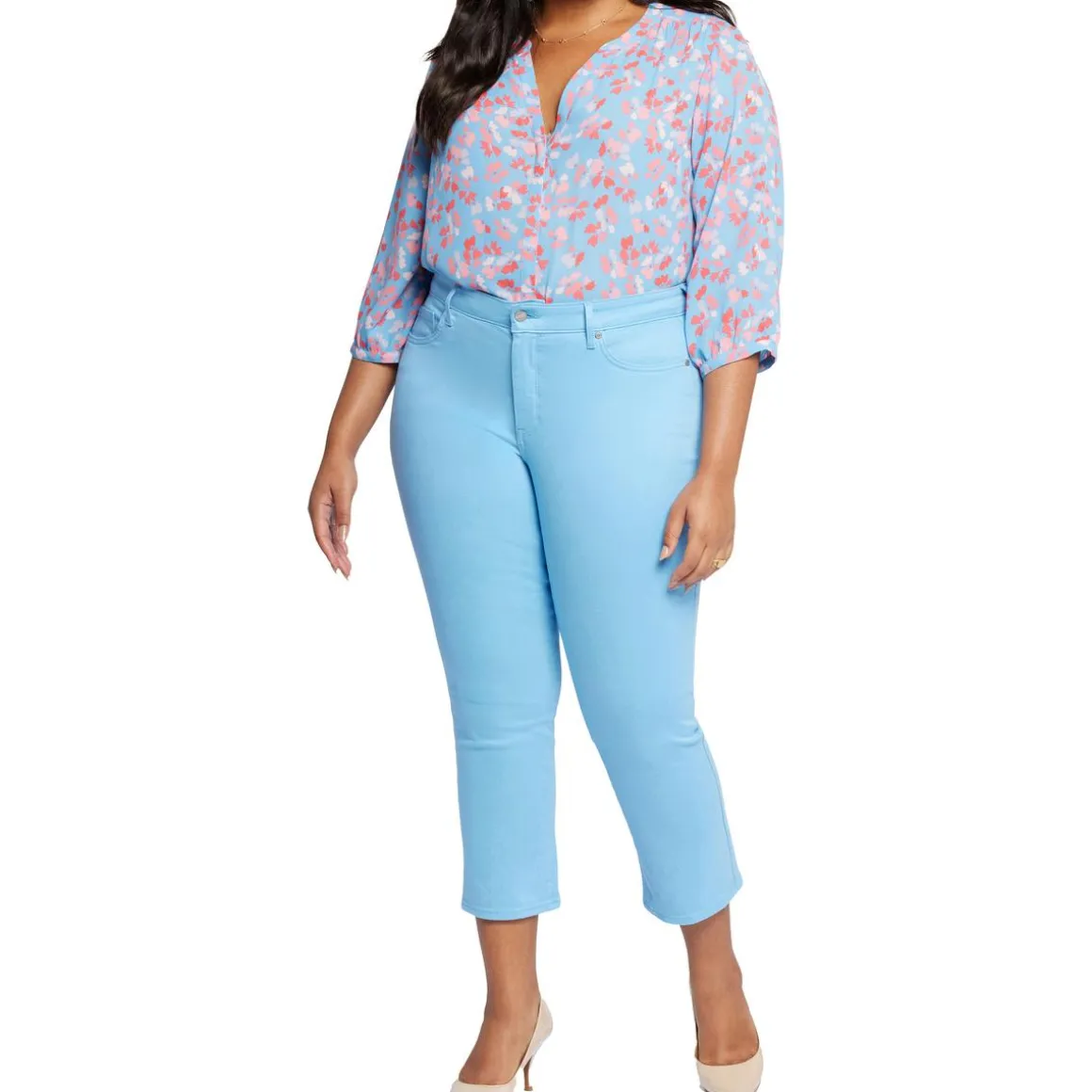 Plus Marilyn Solid Denim Straight Leg Jeans