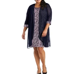 Plus Mesh Contrast Trim Duster Blazer