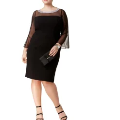 Plus Mesh Embellished Bodycon Dress