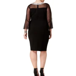 Plus Mesh Embellished Bodycon Dress