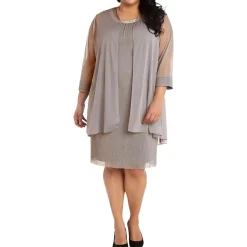 Plus Mesh Glitter Duster Blazer