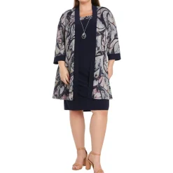 Plus Metallic Two Piece Dress